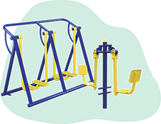 双人坐推，双人太空漫步机