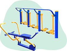 三人漫步机，划船器